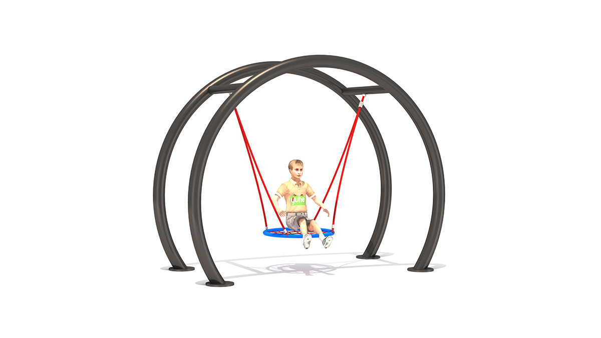 Backyard swing set with large mesh seats